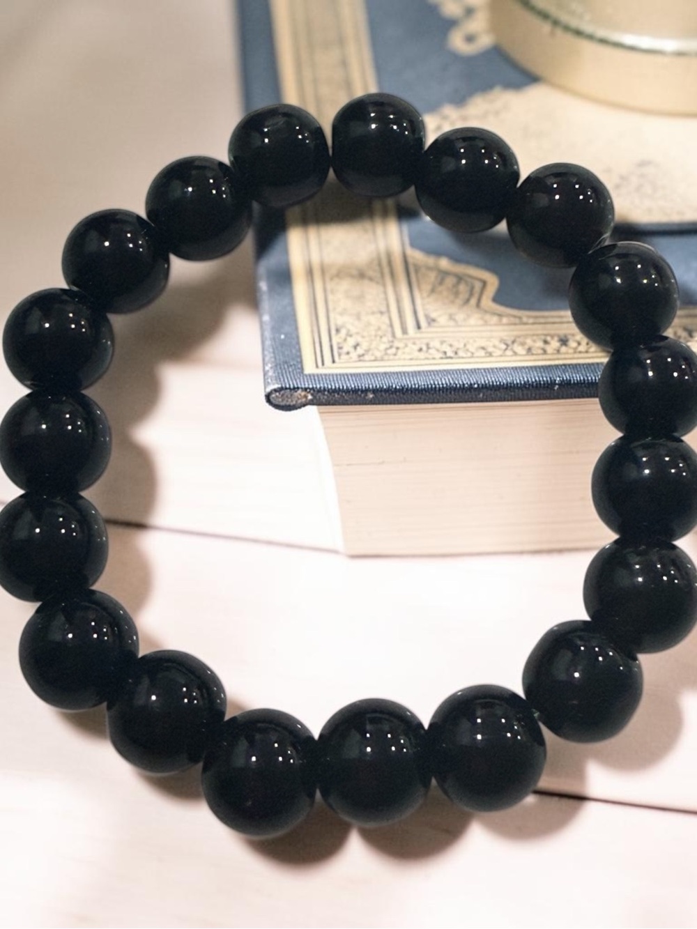 Black Beaded Stretch Bracelet